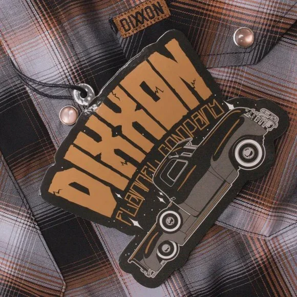 NWT Dixxon Flannel Bamboo Patina Black Brown Plaid Short Sleeve Pearl Snap Shirt - Picture 8 of 9